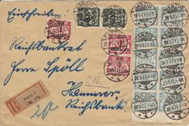 Einschreib-Brief vom 28. September 1923 Porto: 4 Millionen Reichsmark