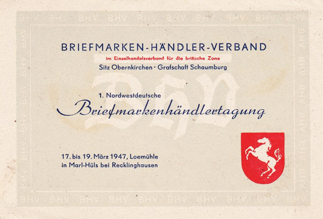 1. Nordwestdeutsche Briefmarkenhaendlertagung